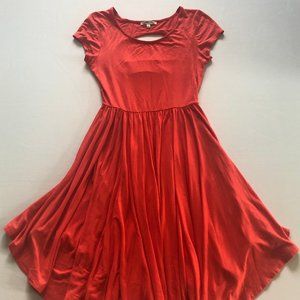 Orange Flowy Open-Back Dress